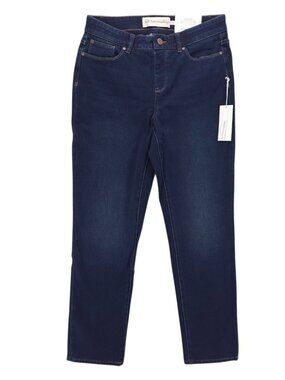 NWT SOFT SURROUNDINGS Ultimate Denim Straight Jeans Slimming Nightfall MEDIUM